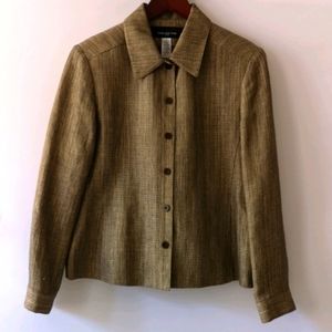 Jones New York Career Blazer Linen Blend 6P Brown